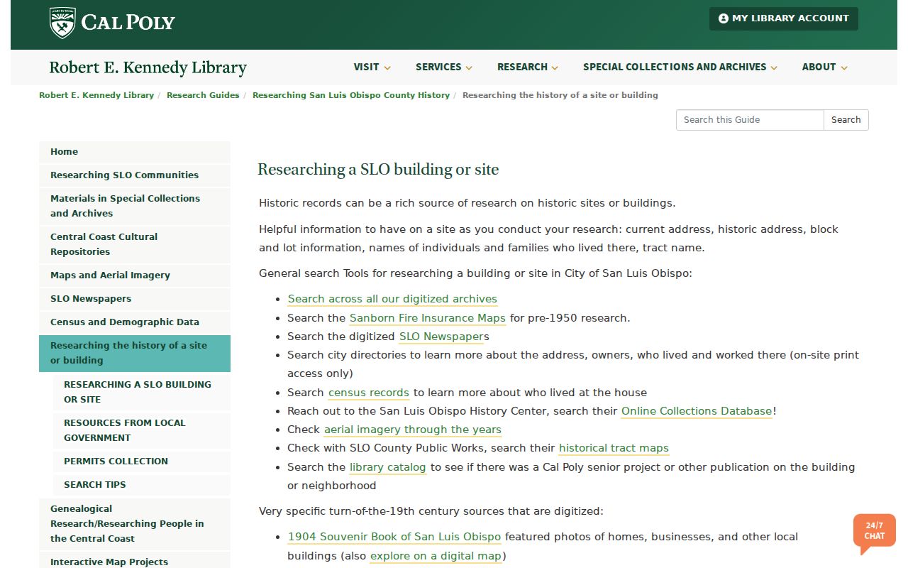 San Luis Obispo city directory Cal Poly built history guide