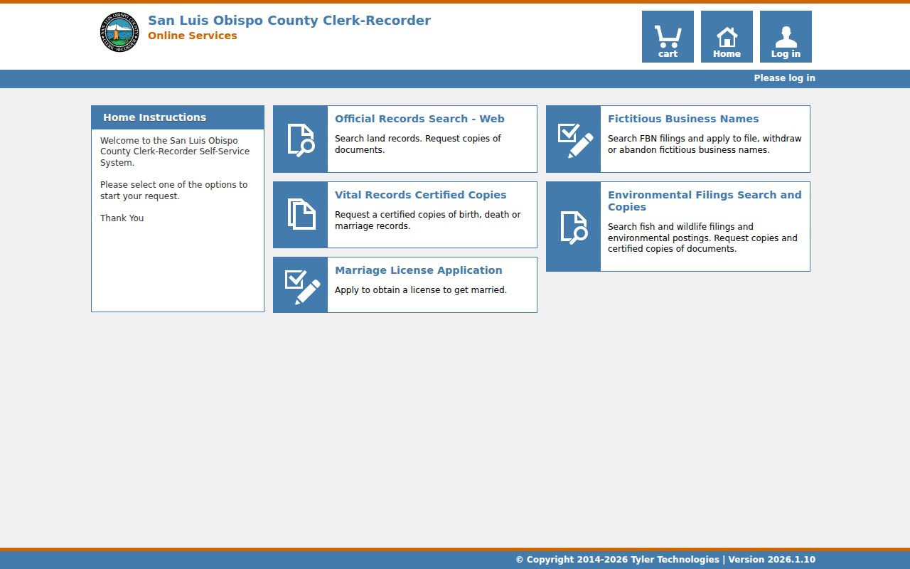 San Luis Obispo residents directory recorded document search index