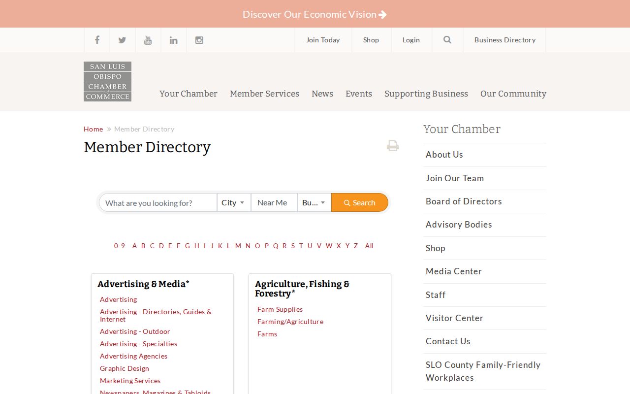 San Luis Obispo resident lookup SLO Chamber member directory